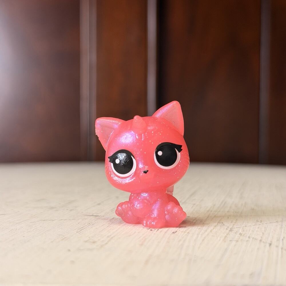 Littlest Pet Ship LPS Pink Glitter Unicorn Kitty